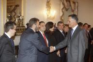 O Presidente da República, Aníbal Cavaco Silva, recebe o Primeiro-Ministro e os membros do Governo, que lhe apresentam cumprimentos de Boas Festas, a 22 de dezembro de 2011