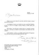 Carta do Rei da Jordânia, Hussein, dirigida ao Presidente da República de Portugal, Jorge Sampaio, agradecendo e aceitando convite para visitar Portugal por ocasião da Expo 98.