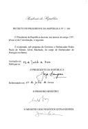 Decreto que exonera, sob proposta do Governo, o embaixador Pedro Paulo de Morais Alves Machado do cargo de Embaixador de Portugal em Berna [Suíça].