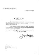 Carta do Presidente da República, Jorge Sampaio, dirigida ao Presidente da Confederação Suíça, Pascal Couchepin, agradecendo convite e confirmando a sua presença na primeira fase da Cimeira Mundial sobre a Sociedade de Informação (SMSI), a ter lugar em Genebra, de 10 a 12 de dezembro de 2003.