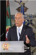 O Presidente da República, Marcelo Rebelo de Sousa, dirige uma mensagem aos portugueses, a partir do Palácio de Belém, sobre a décima primeira renovação do segundo estado de emergência, a 14 de abril de 2021