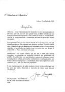 Carta do Presidente da República, Jorge Sampaio, endereçada a Abdullah II, Rei do Reino Hashemita da Jordânia, convidando-o a visitar oficialmente Portugal.
