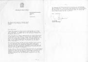 Carta do Presidente do Estado da África do Sul, Marais Viljoen, dirigida ao Presidente da República de Portugal, General Ramalho Eanes, agradecendo mensagem de 31 de maio de 1980 e a oferta de medalha comemorativa do 400.º aniversário da morte de Luís de Camões.