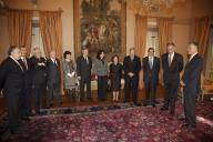 O Presidente da República, Aníbal Cavaco Silva, recebe recebe os cumprimentos de Ano Novo do Presidente e dos juízes do Tribunal Constitucional, a 19 de janeiro de 2010
 