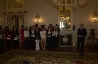 O Presidente da Repúlica, Jorge Sampaio, recebe uma turma de estudantes franceses vencedora o concurso "A presença portuguesa em França", a 17 de janeiro de 2004