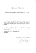 Decreto que nomeia para o cargo de Primeiro Ministro o Engº António Manuel de Oliveira Guterres.