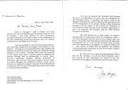 Carta do Presidente da República, Jorge Sampaio, dirigida ao Presidente da República da Hungria, Árpad Göncz, agradecendo a forma como foi recebido durante a sua visita à Hungria.