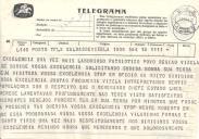 Telegrama em nome da Junta de Freguesia de Vizela dirigido ao Presidente da República, Américo Tomás, saudando-o e solicitando a sua visita aquela localidade.