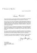 Carta do Presidente da República, Jorge Sampaio, dirigida ao Presidente da República Italiana, Carlo Azeglio Ciampi, convidando-o para uma Visita de Estado a Portugal, de 4 a 6 de dezembro de 2001