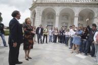 Maria Cavaco Silva recebe no Palácio de Belém um grupo de jovens luso-descendentes, a 8 de junho de 2010