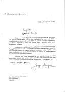 Carta do Presidente da República, Jorge Sampaio, dirigida ao Rei D. Juan Carlos I de Espanha, reiterando o convite para que o Príncipe das Astúrias efetue uma visita oficial a Portugal, ainda no decorrer do ano de 2003, em data de melhor conveniência a acordar pelos canais diplomáticos habituais.