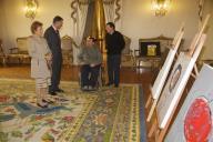 O Presidente da República e Senhora de Aníbal Cavaco Silva, recebem o pintor Luís Miguel Figueredo, a 12 de novembro de 2009