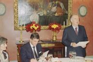 O Presidente da República, Jorge Sampaio, oferece um almoço ao Presidente da Sérvia e Montenegro, Svetozar Marovic, no Palácio de Belém, a 3 de novembro de 2003