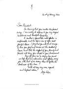 Carta de condolências de Aga Khan, líder da comunidade ismaelita, endereçada ao Presidente Jorge Sampaio, por ocasião do falecimento da mãe do chefe de Estado português 