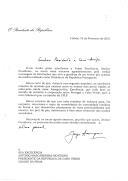 Carta do Presidente da República, Jorge Sampaio, dirigida ao Presidente da República de Cabo Verde, António Mascarenhas Monteiro, agradecendo mensagem de felicitações por ocasião da sua reeleição como Presidente de Portugal.