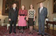 Jantar oferecido pelo Presidente da República e Senhora de Jorge Sampaio em honra da Rainha Beatriz e do Príncipe Claus dos Países Baixos, no Palácio de Belém, a 28 de maio de 1998