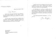 Carta do Presidente da República, Jorge Sampaio, endereçando felicitações ao Presidente da República da Eslovénia, Milan Kucan, por ocasião do dia nacional do seu país e manifestando a sua expetativa em recebê-lo por ocasião da visita oficial a Portugal prevista para o ano 2000.