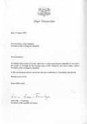 Carta da Presidente da República da Letónia, Vaira Vike-Freiberga, endereçada ao Presidente Jorge Sampaio,  apresentando condolências pelo falecimento de Francisco da Costa Gomes, antigo Presidente da República Portuguesa