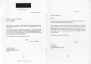 Carta do Presidente da República da Eslovénia, Milan Kucan, endereçada ao Presidente da República Portuguesa, Jorge Sampaio, agradecendo e aceitando convite que lhe foi formulado para visitar Portugal em março de 2000.