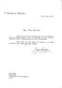 Mensagem endereçada ao Primeiro Ministro do Reino Unido, Anthony Blair, pelo Presidente da República, Jorge Sampaio, agradecendo almoço que lhe foi oferecido no dia 12 de fevereiro de 2002 por ocasião da sua visita ao n.º 10 de Downing Street.