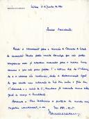 Carta de Marcello Caetano dirigida ao Presidente, justificando a não comparência à reunião do Conselho de Estado, marcada para 16 de junho de 1961.