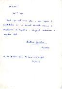 Carta manuscrita do escritor António Quadros manifestando o seu interesse em subscrever lista de apoio à candidatura do General Ramalho Eanes.