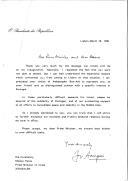 Carta do Presidente da República, Jorge Sampaio, dirigida ao Primeiro Ministro de Israel, Shimon Peres, agradecendo mensagem que lhe foi endereçada por ocasião da sua tomada de posse.
