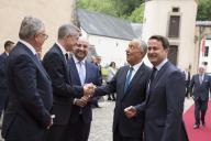 O Presidente da República, Marcelo Rebelo de Sousa, almoça com o Primeiro-Ministro do Luxemburgo, Xavier Bettel, e restantes membros do governo Luxemburguês, a 24 de maio de 2017