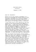 Carta do Presidente americano, George Bush, dirigida a Mário Soares, Presidente da República Portuguesa, em resposta a carta por ele endereçada, relativa à questão da reentrada dos EUA na UNESCO.