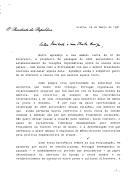Carta do Presidente da República, Mário Soares, dirigida ao Presidente americano George Bush, agradecendo carta de 21 de fevereiro de 1991 e reafirmando a determinação portuguesa relativamente aos valores da Liberdade, dos Direitos Humanos, da Democracia e da Justiça Social.