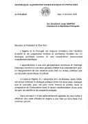 Carta do Presidente da República Argelina Democrática e Popular, Abdelaziz Bouteflika, dirigida ao Presidente da República Portuguesa, Jorge Sampaio, convidando-o a realizar uma visita oficial à Argélia, em data a acordar.