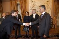 O Presidente da República, Aníbal Cavaco Silva, recebe em audiência o Presidente do Banco Europeu de Investimento (BEI), Werner Hoyer, a 8 de março de 2012