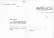 Carta do Presidente da República do Senegal, Léopold Senghor, endereçada ao Presidente da República, General Ramalho Eanes, ao deixar Lisboa, agradecendo a forma como foi recebido durante a sua estadia.