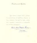 Texto de Juramento proferido e assinado pelo Presidente da República, Américo Tomás, por ocasião da sua tomada de posse, em 9 de agosto de 1972.