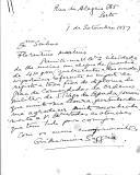 Carta manuscrita dirigida por Guilhermina Suggia a Florentino Martins, a enviar um cheque de 410 escudos, relativo ao imposto de registo e taxa fixa do Diploma que lhe foi concedido com o Grau de Comendador da Ordem Militar de Santiago da Espada.