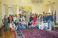 O Presidente da República, Jorge Sampaio, recebe um grupo de alunos e professores da Escola Básica 2.º e 3.º Ciclo Jorge de Barros - Santa Iria da Azóia, a 2 de março de 2004