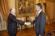O Presidente da República, Aníbal Cavaco Silva, recebe em audiência o Presidente do Governo Regional da Madeira, Alberto João Jardim, a 18 de Novembro de 2011