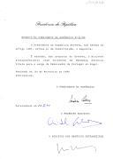 Decreto de nomeação do Ministro plenipotenciário José Guilherme de Mendonça Stichini Vilela para exercer o cargo de Embaixador de Portugal em Argel [Argélia]. 