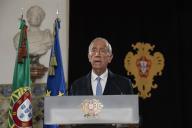 O Presidente da República, Marcelo Rebelo de Sousa, dirige uma mensagem aos portugueses, a partir do Palácio de Belém, sobre a segunda renovação do estado de emergência, a 16 de abril de 2020