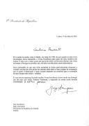 Carta do Presidente da República, Jorge Sampaio, dirigida à Presidente da Irlanda, Mary McAleese, endereçando-lhe convite para efetuar uma visita de Estado a Portugal, ao longo do ano de 2002, em data a acordar pelos canais diplomáticos.