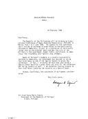 Carta da Presidente da República das Filipinas, Corazon Aquino, dirigida ao Presidente da República de Portugal, Mário Soares, convidando-o a estar presente na Conferência Internacional sobre Democracias recentemente restauradas (1973-1988), a realizar-se em Manila, entre 3 a 6 de junho de 1988, na qualidade de convidado especial.
