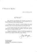 Carta do Presidente da República, Jorge Sampaio, endereçada ao Presidente da República da Estónia, Lennart Meri, agradecendo a mensagem de felicitações que lhe dirigiu por ocasião da reeleição presidencial.