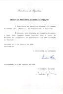 Decreto de nomeação do Eng.º João Cardona Cravinho para exercer o cargo de Ministro do Equipamento, do Planeamento e da Administração do Território. 