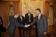 O Presidente da República, Aníbal Cavaco Silva, recebe em audiência o Ministro dos Negócios Estrangeiros da República da Tunísia, Rafik Abdessalem, a 15 de fevereiro de 2012