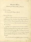 Carta do Presidente dos Estados Unidos da América, Woodrow Wilson, informando da resignação de Cyrus E. Woods da sua qualidade de Enviado Extraordinário e Ministro Plenipotenciário em Portugal.