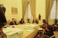 Reunião do Presidente da República, Jorge Sampaio, com o Ministro da Justiça, António Costa, para apreciação e concessão de indultos, a 21 de dezembro de 2000