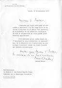Carta de Pierre Graber, chefe do Departamento Político Federal suíço, endereçada ao Presidente da República Portuguesa, General A.dos Santos Ramalho Eanes, agradecendo audiência que lhe foi concedida por ocasião da sua visita a Portugal.