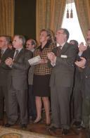 O Presidente da República e Senhora de Jorge Sampaio, assistem a uma Sessão de "Cantar as Janeiras", de vários grupos de cantares, no Palácio de Belém, a 6 de janeiro de 1998