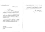 Carta do Presidente da República, Jorge Sampaio, dirigida ao Presidente eleito da República da Hungria, Ferenc Madl, convidando-o para participar no Encontro de Alto-nível organizado pela Comunidade de Santo Egídio, subordinado ao tema "Oceanos de Paz: Religiões e Culturas em diálogo", a ter lugar em Lisboa de 24 a 26 de setembro de 2000.