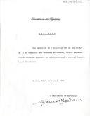 Despacho de nomeação, e sob proposta do Governo, do General Joaquim Lopes Cavalheiro, como Secretário do Conselho Superior de Defesa Nacional.